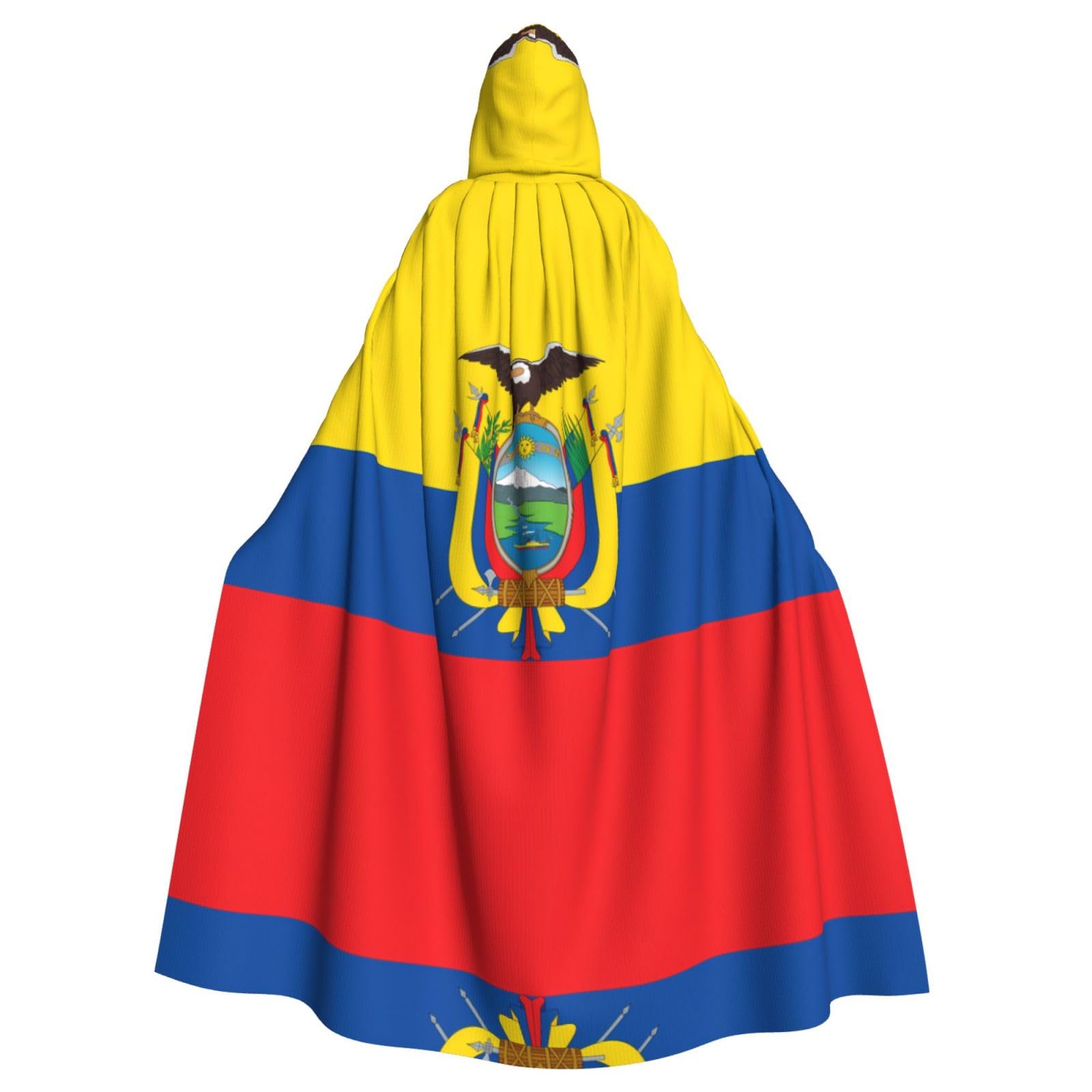 WZYWHJ Flag of Ecuador Prints aldult Cosplay Poncho Hooded Cloak for men and women Halloween Party