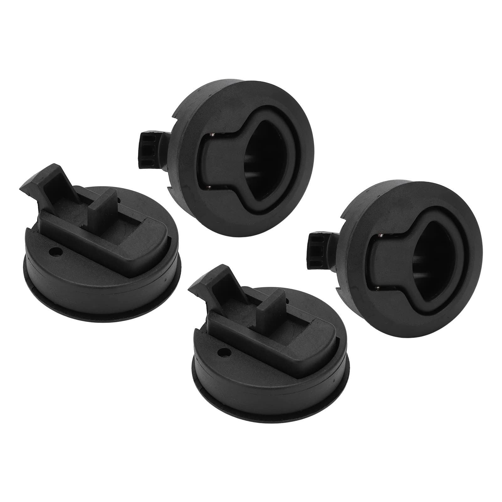 Chiusura Ad Anello Tondo con Chiusura a Scatto, Ferramenta per Armadietti per Barche, Plastica Resistente Nera 61 Mm per Portelli Marini, Yacht,