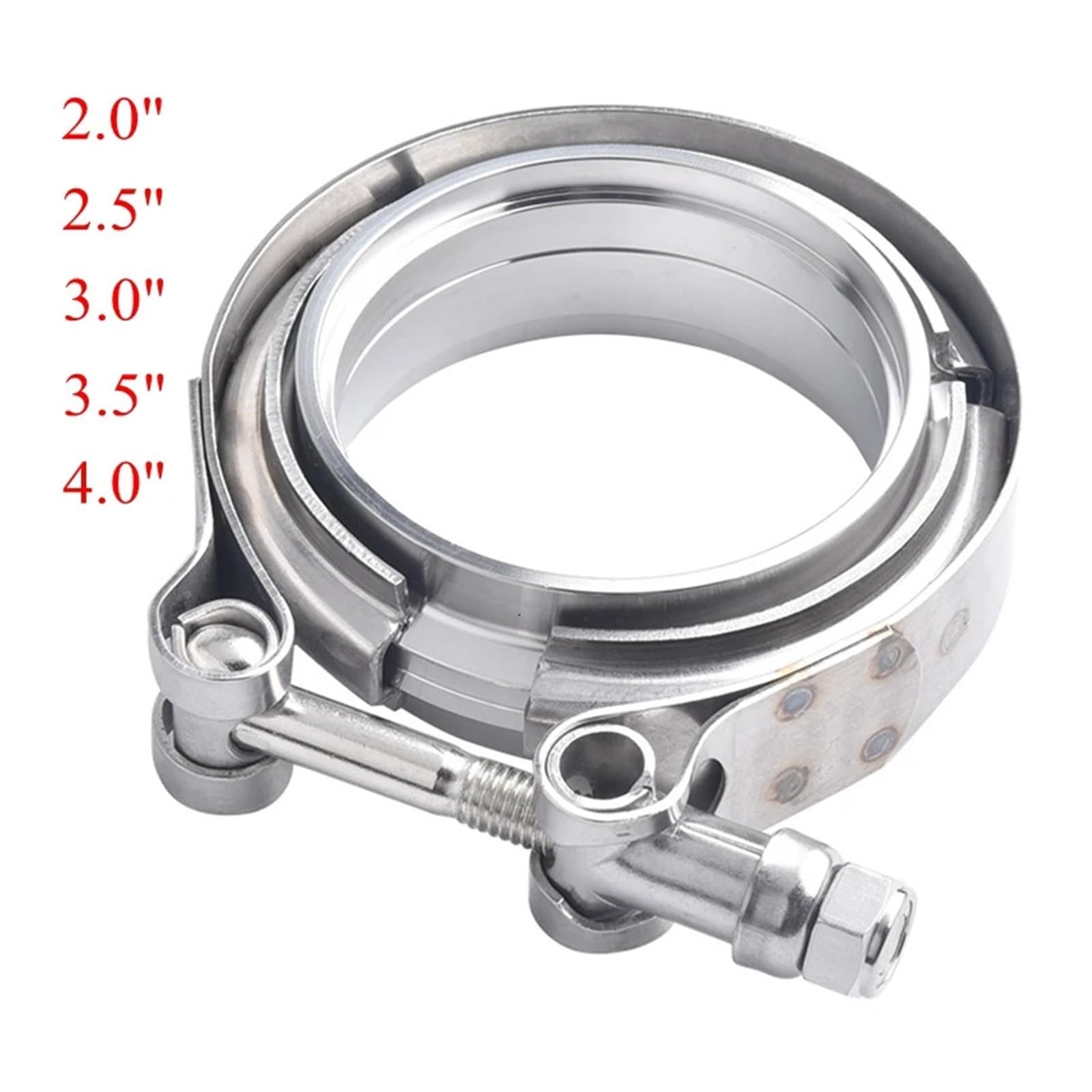 SYKRSS Auspuffschelle 2 Zoll (5,1 Cm) V-Band Aus Edelstahl 304 – Mit Flansch, Universell