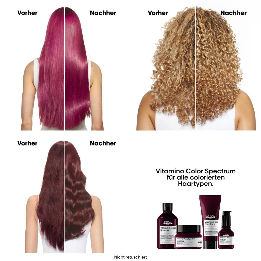 L'Oréal Professionnel Pflegetrio aus Shampoo, Haarmaske und Leave-In-Serum, Meteora Geschenkset, Mit Ferula- & Zitronensäure für coloriertes Haar, Serie Expert, Vitamino Color Spectrum