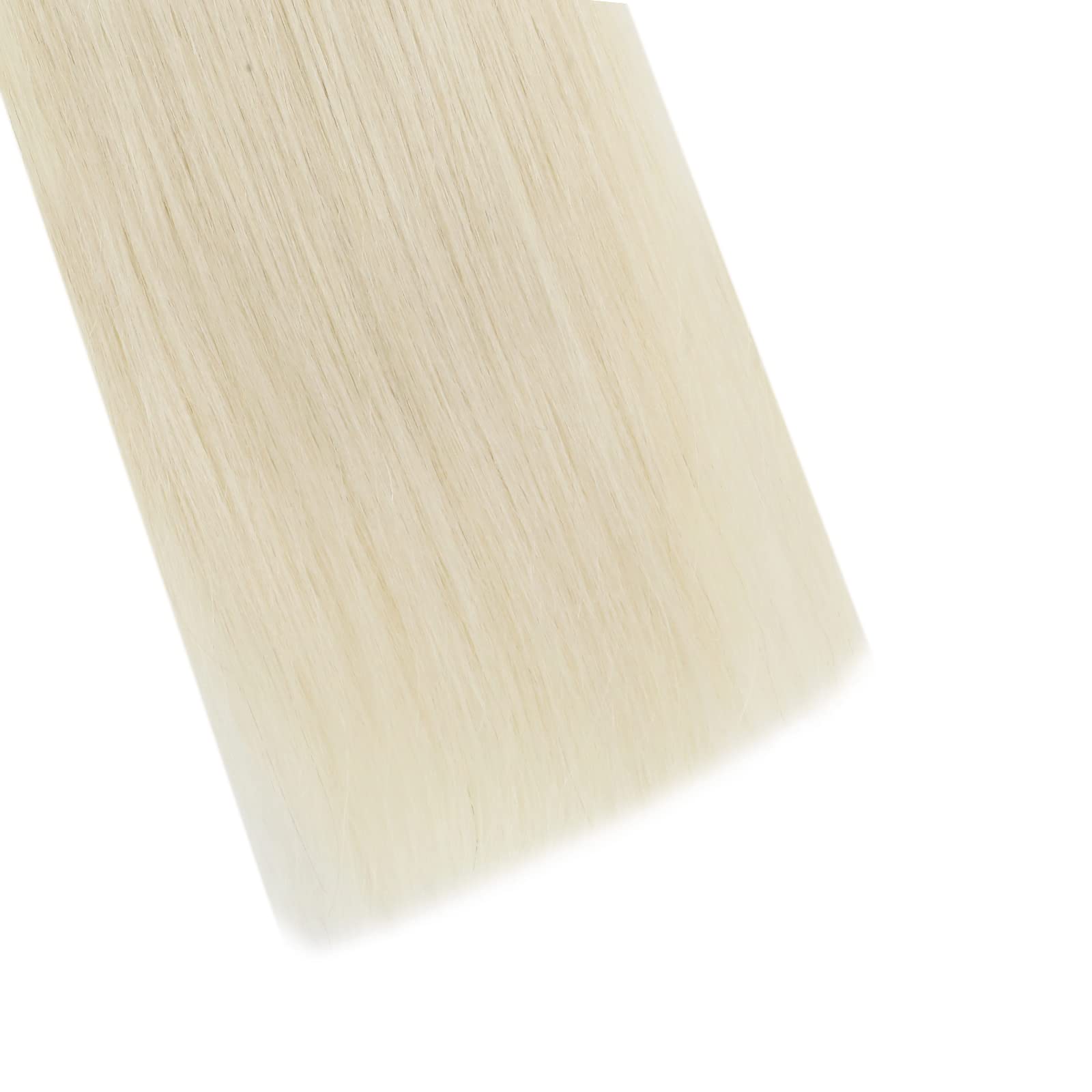 Ugeat Extension Capelli Cheratina Platino Biondo Lisci 40 cm 50 ciocche, Extension Capelli Veri Cheratina Piatta Biondo Platino, Reali Invisibile Naturale