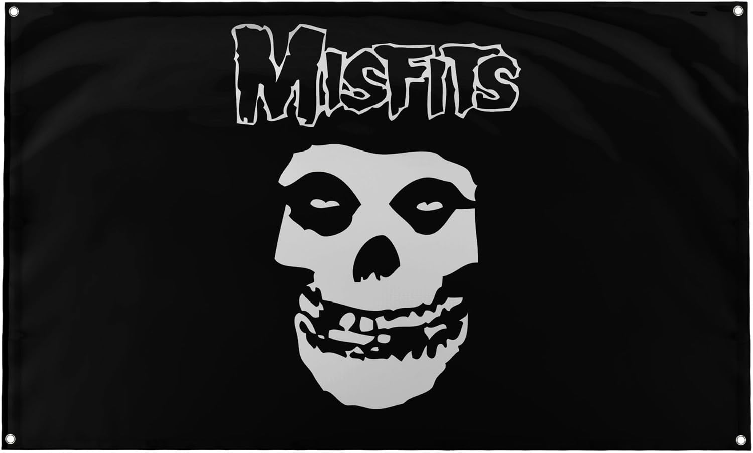 Banger - Misfits Skull Rock Band Punk Banner Motivational Inspirational Funny Office Gym Wall Dorm Decor Design on a 3X5 Feet Flag with 4 Grommets for Easy Wall Hanging. Authentic BANGER FLAG