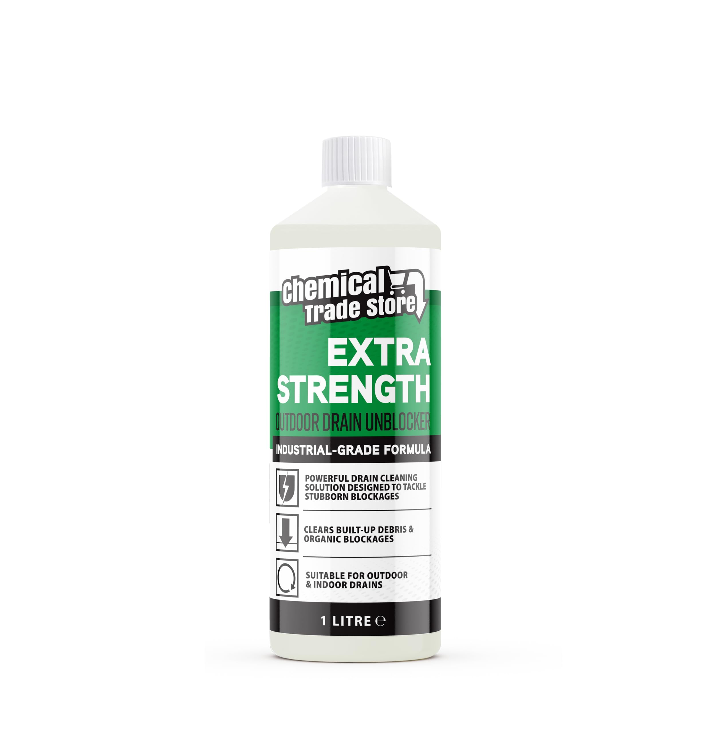 Chemical Trade Store - Outdoor Drain Unblocker 1L - Fast-Acting Drain Cleaner for External Drains, Gullies & Waste Pipes - Clears Blockages & Restores Flow