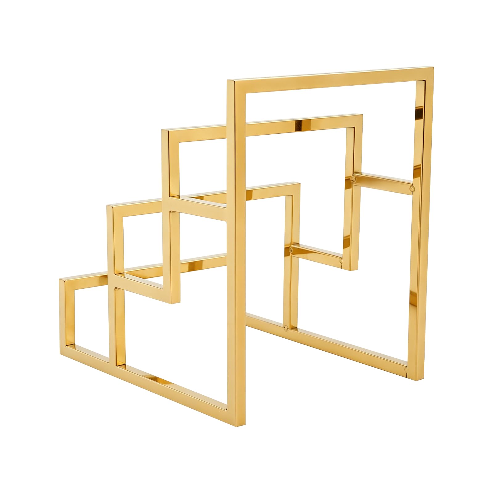 Espositore per portafogli a 3 livelli, oro, in acciaio inox, 15 x 18 x 20