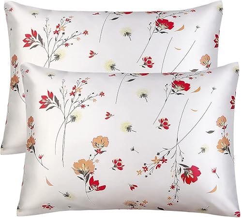 Miniatura 1 de BEDELITE Juego de 2 fundas de almohada de seda satinada ideales para el cabello y la piel, juego de 2 fundas de almohada súper suaves, tamaño