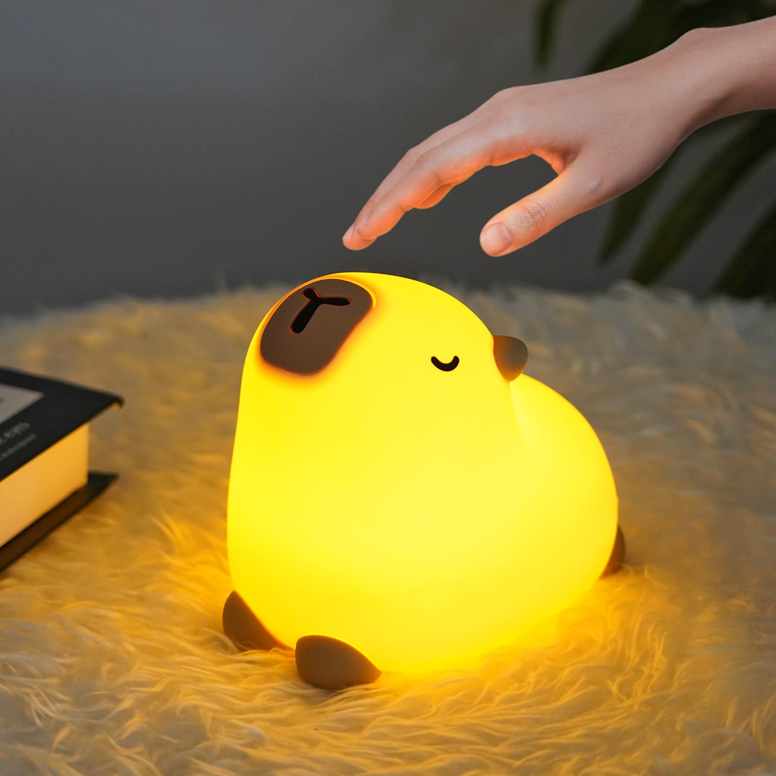Getyjoe Capibara Lampada 3 Modalità di Luce, Lucina Notte Regolabile con Timer,Ricarica USB, Lampada Capibara in Silicone, Controllo Touch, per Camera da Letto, Cameretta Regalo di Compleanno Getyjoe Capibara Lampada 3 Modalità di Luce, Lucina Notte Regolabile con Timer,Ricarica USB, Lampada Capibara in Silicone, Controllo Touch, per Camera da Letto, Cameretta Regalo di Compleanno