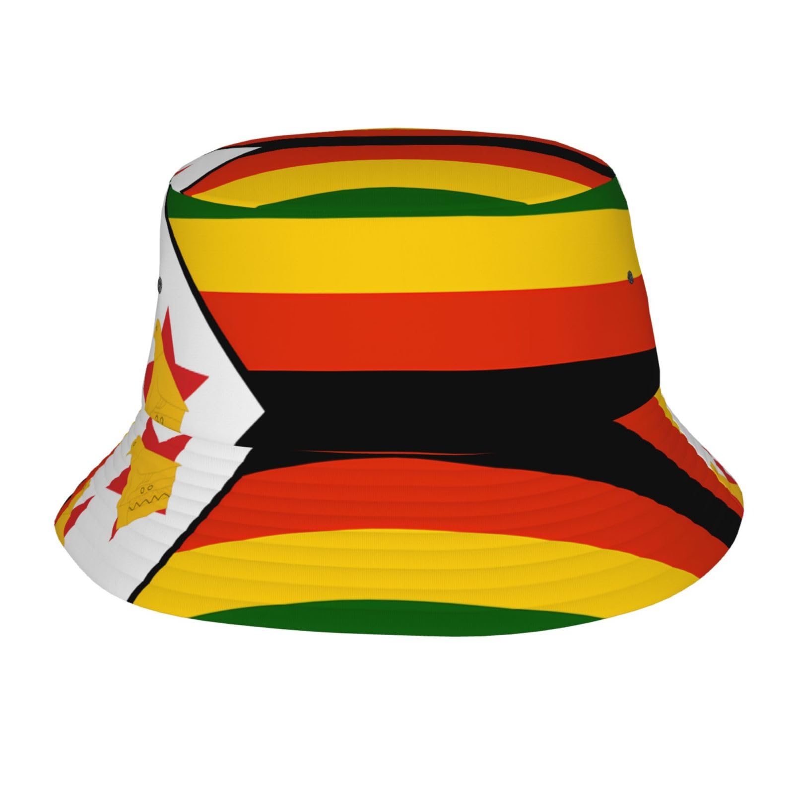 QHZLY Unisex Flag of Zimbabwe Bucket Hat for Outdoor Activities, Breathable for Gardening, Beach, Hiking, Fishing Black