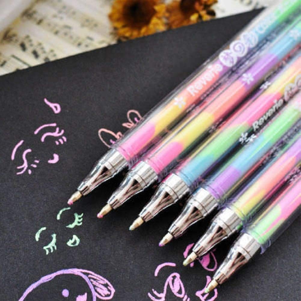 Office & School Supplies 4 PCS Highlighters Stationery Writing Office Pen 6 in 1 Watercolor Pen Water Chalk DIY Handmade Photo Album Color Pen