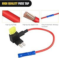 Vista 3 de Nilight 10 unidades Micro 2 fusible TAP de 12V para añadir a un circuito, adaptador de hoja ATR con portafusibles de 20A II, adaptador de circuitos