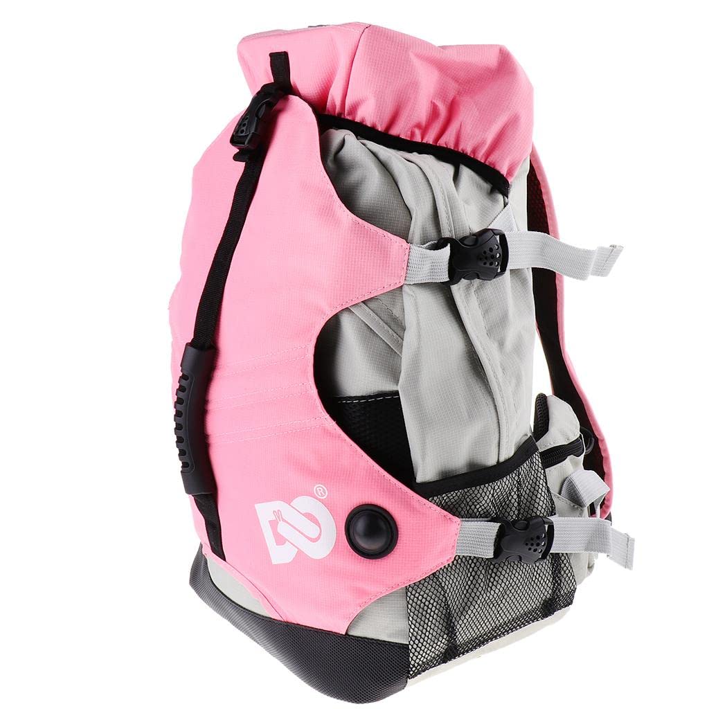 Fenteer Sac de Transport Sac à Dos de Patins à roulettes Multi-Niveaux - Rose, 32x18x45cm