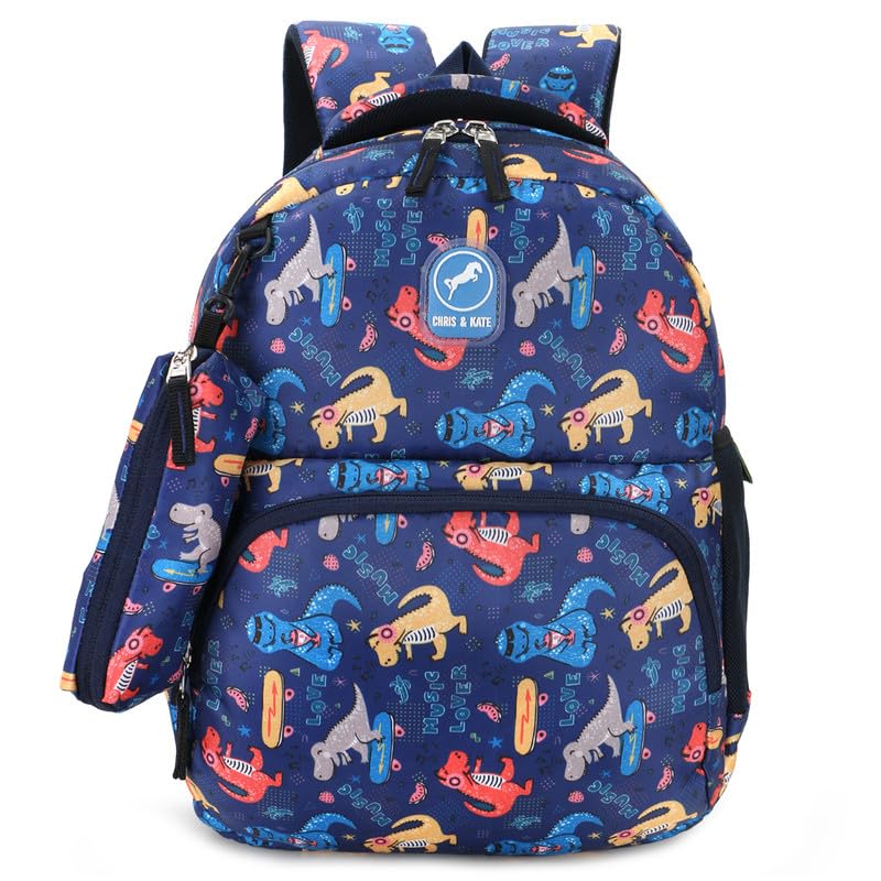 Image of Chris & Kate School Bags for Boys and Girls Elementary Primary Middle, Water resistance Kids Book Bags for Aged 4 to12 Back to School, College, Daily use Free Stationery Pouch and Rain /Dust Cover