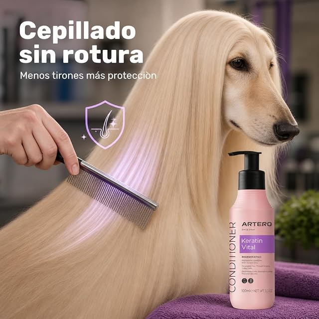 Foto 4 de 8 de Artero Keratín Vital. Acondicionador para Perros y Gatos. Recupera la suavidad y el Brillo del Pelo Natural.…