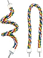 Yuntop Bird Bungee Climbing Swing - Customizable Colorful Parakeet Rope Perch 23.6 Inches for Safe Parrot Play