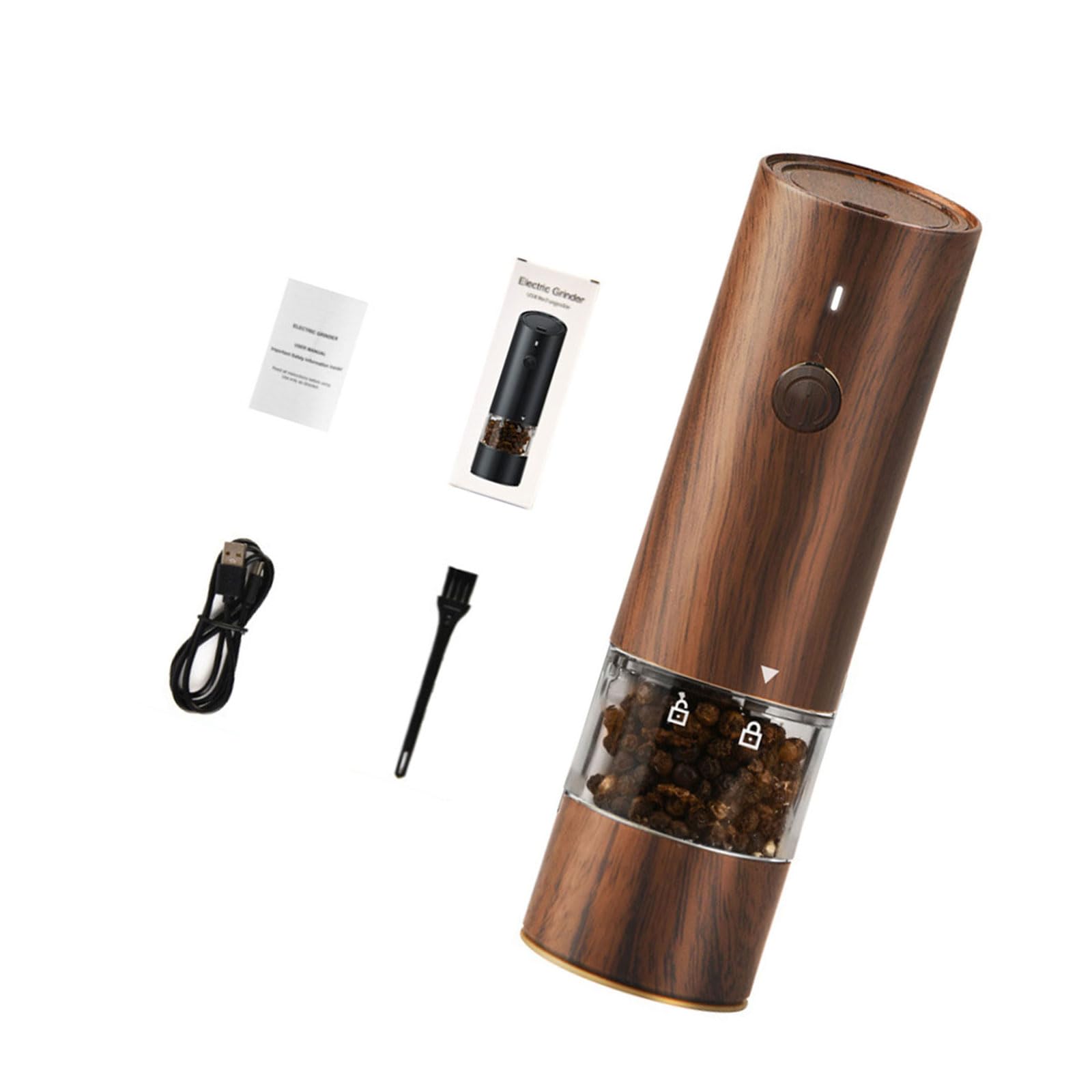 Moulin à poivre électrique et moulin à épices rechargeable USB avec broyeur réglable