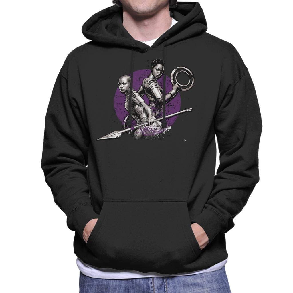 MARVEL Black Panther Nakia and Okoye Purple Sun Men's Hooded Sweatshirt