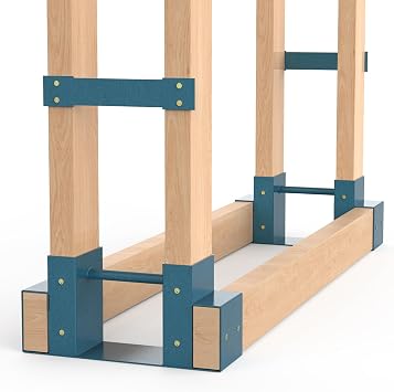 Firewood Racks Outdoor,Firewood Holder Lumber Storage Rack, Adjustable to Any Length, Blue