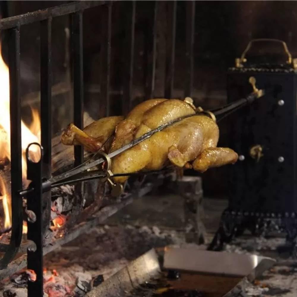 GIEMME - Pincho para Asador Giratorio, Acero Inoxidable AISI 304, 70 cm, Ideal para Pollo, Caza y Carne, Fabricado en Italia