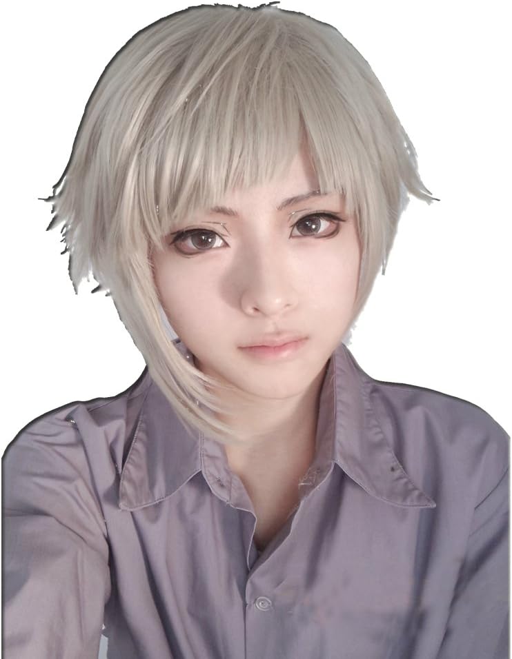 Curly High Temperature Fiber Men and Women for Male Party Halloween Dark Brown Short Cosplay Wigs Synthetic (Nakajima Atsushi)