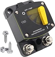 Vista 25 de E9 50 Amp Disyuntor con diseño de interruptor empotrado Protección IP67 impermeable DC 12V-72V 50A Reinicio manual UL montaje en superficie