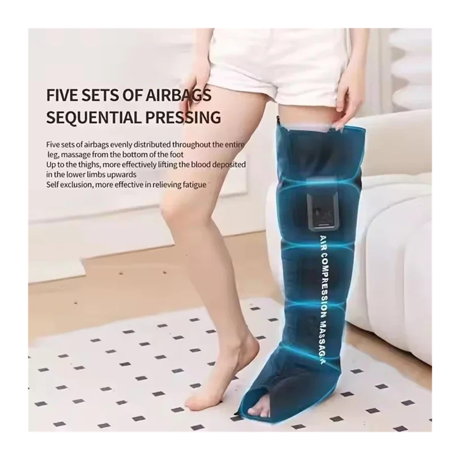 Masajeador de piernas con compresión aire for mejorar el masaje pies y la recuperación. Botas entrenamiento secuencial para la mayoría de tamaños(Two legs)