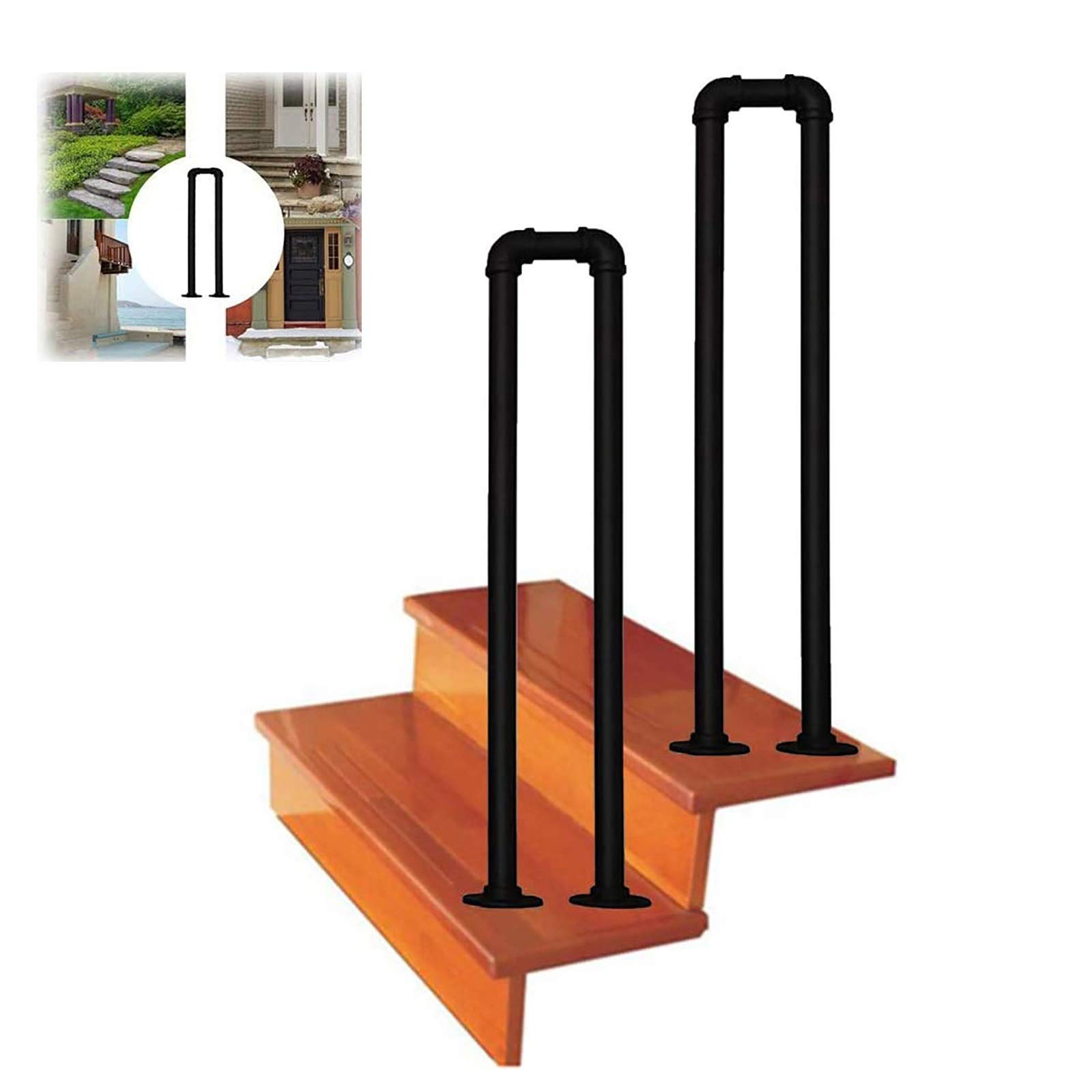 LWJSOCP U Shaped Non Slip Handrail for Stair Safety Support Complete Kit for Children Elderly Loft Corridor Villa Hotel Garden Handrail Bar 1pack (75cm)