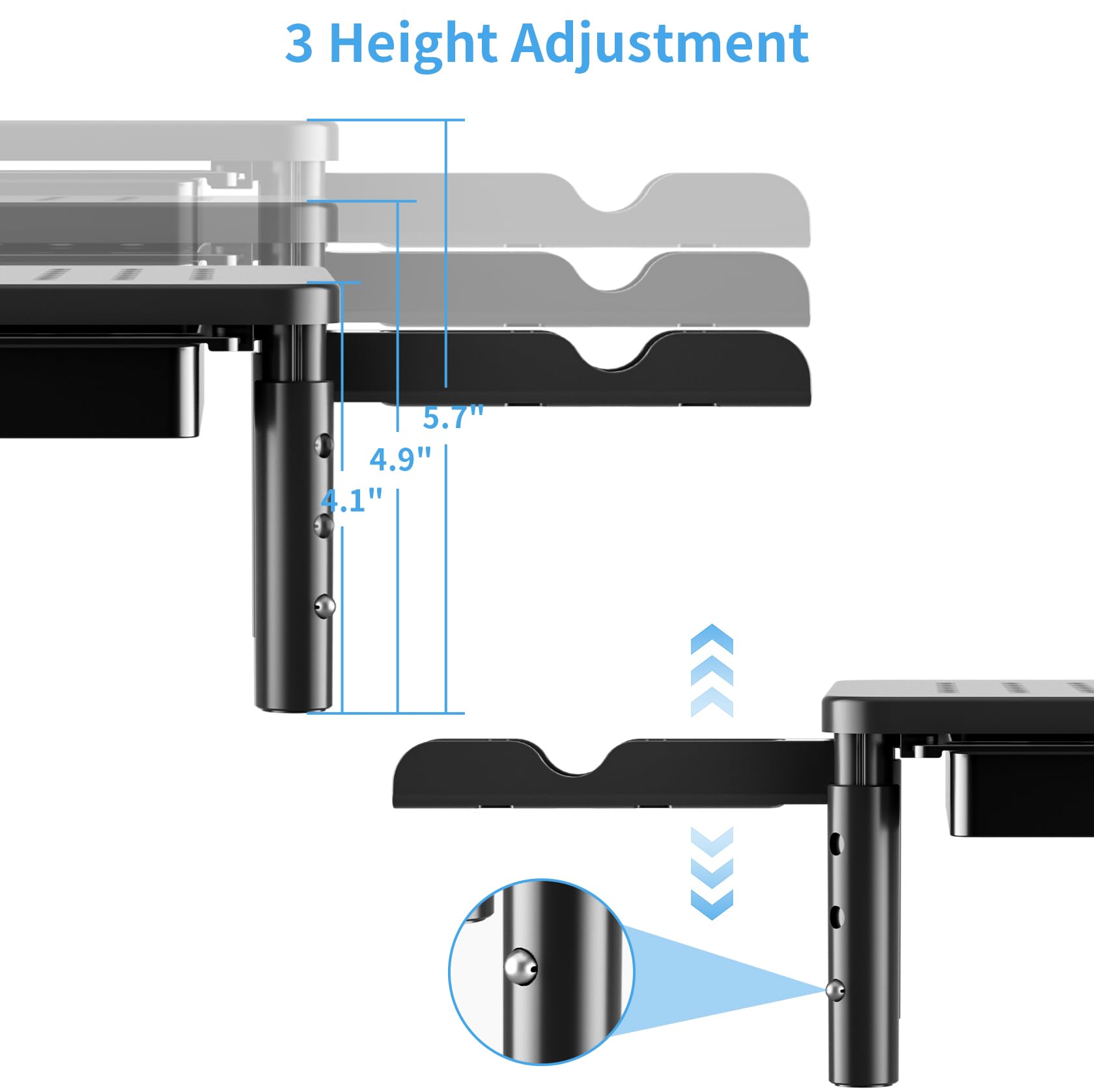 Snapklik.com : UPGRAVITY Height Adjustable Monitor Stand, Desktop ...