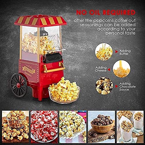 FWEOOFN Retro Popcornmaschine 1200W Karneval Popcorn Maker Einfach gesünderes Snack Popcorn innerhalb von 3 Minuten… – Bild 3