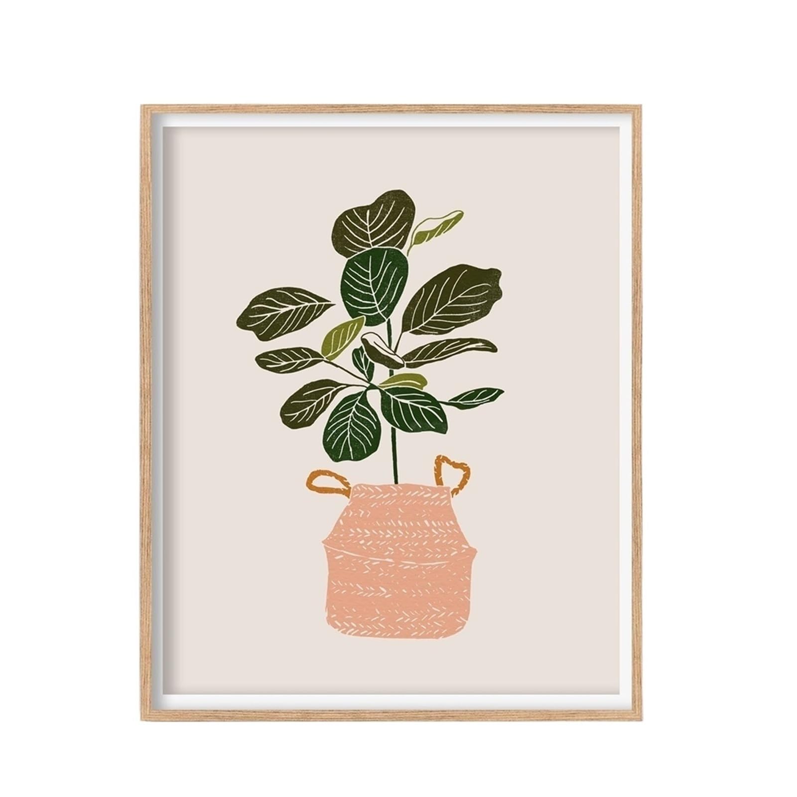 Graiting 1pc Botanical Wall Art Flower Turtleback Bamboo Ficus Chinensis Prints Home Bedroom Decor