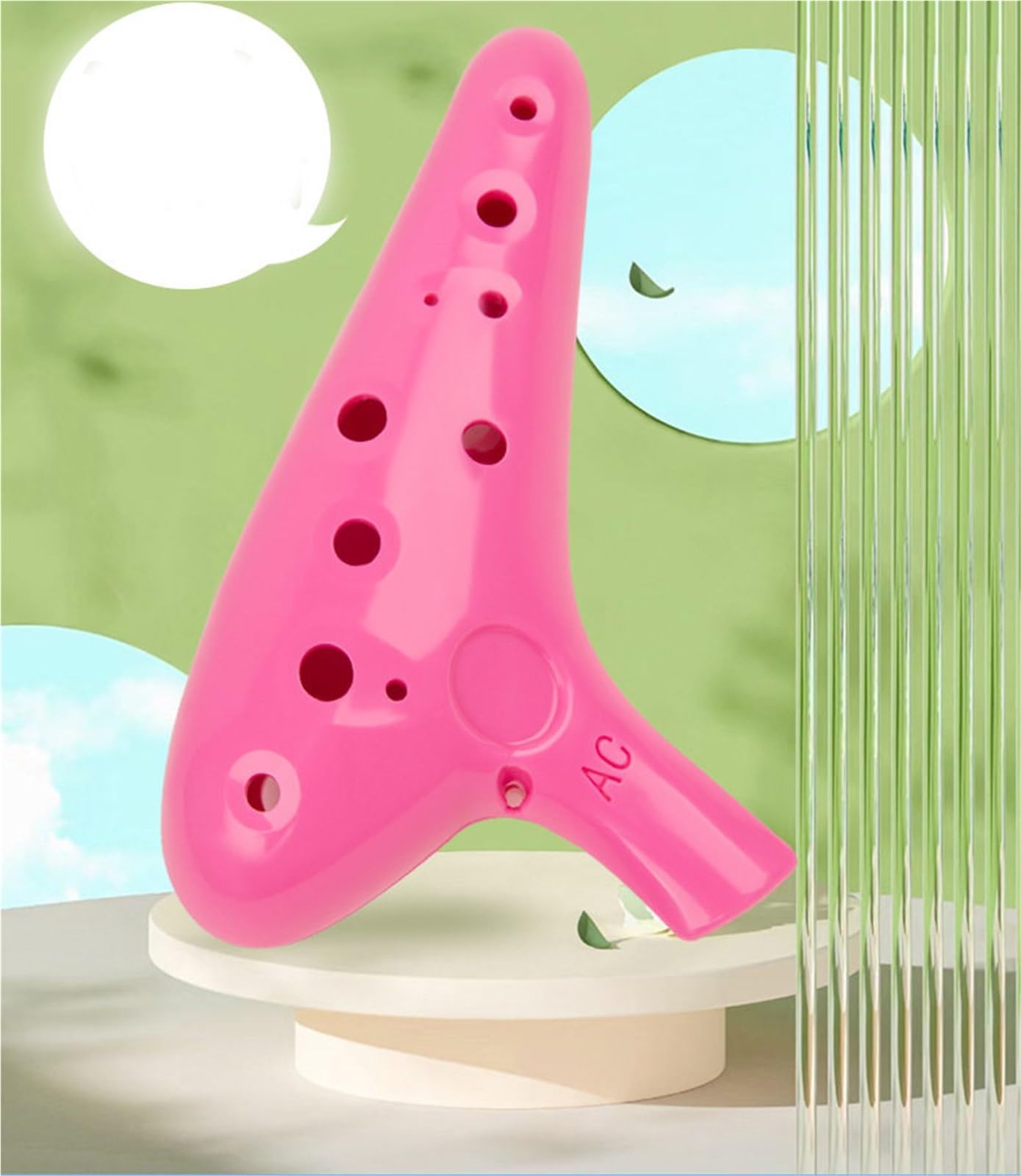 Set Ocarina Strumento Per Esercitazioni Per Principianti In Resina Rosa Ocarina A 12 Fori