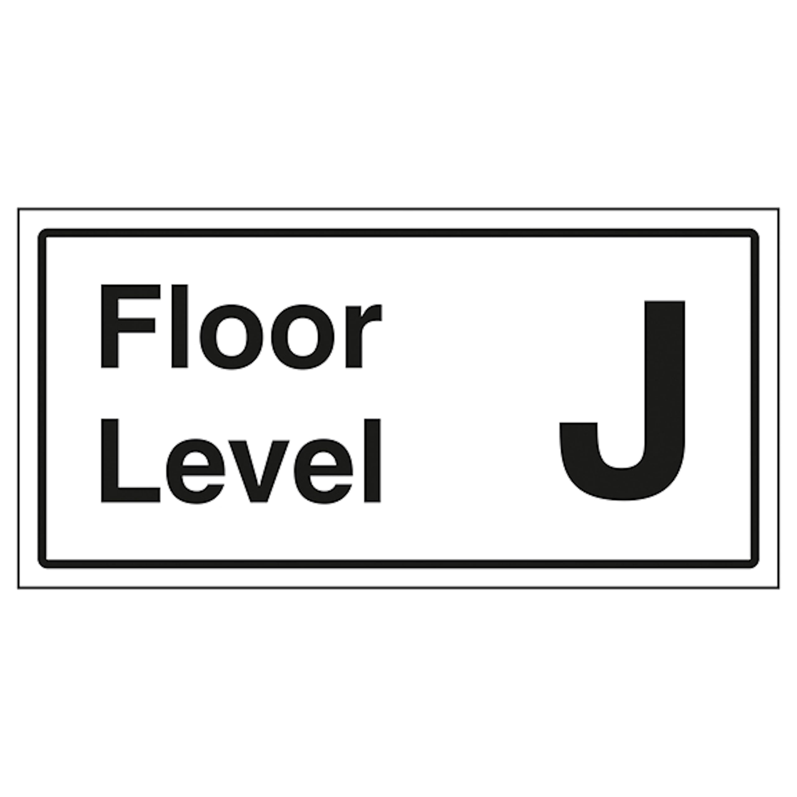 V Safety Floor Level J 300 x 150 mm - 1mm Rigid Plastic Safety Sign