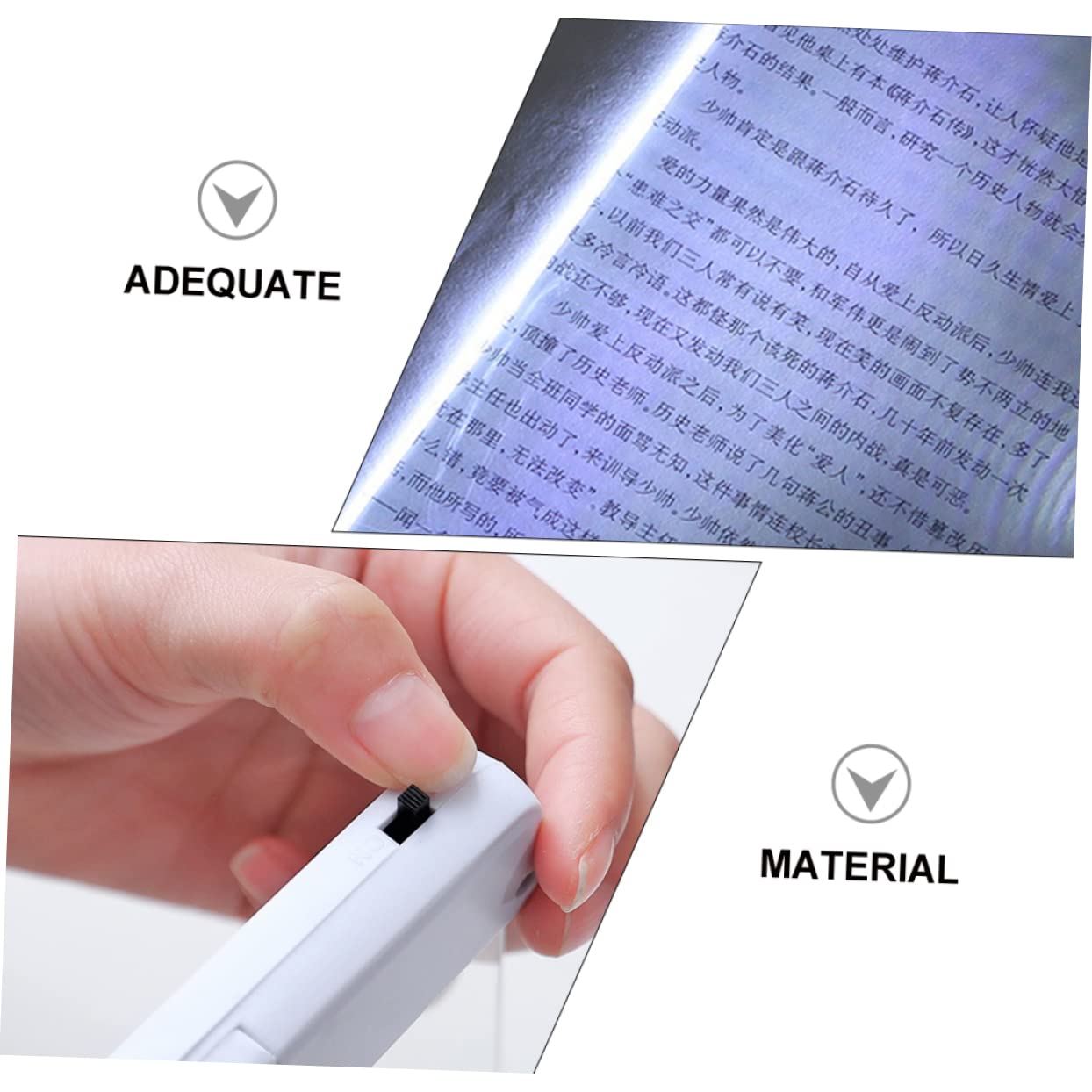 Holibanna Reading Lamps Led Book Light Eye Safety Night Lamp Portable Battery-Powered Panel Shape