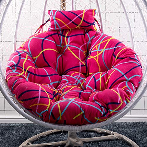 HLDBW Hanging Egg Hammock Chair Cushion Pad Thick Swing Seat Cushion with Pillow Round Rocking Chair Cushion for Patio No Chair Diameter 105cm(41inch) (Color : O)