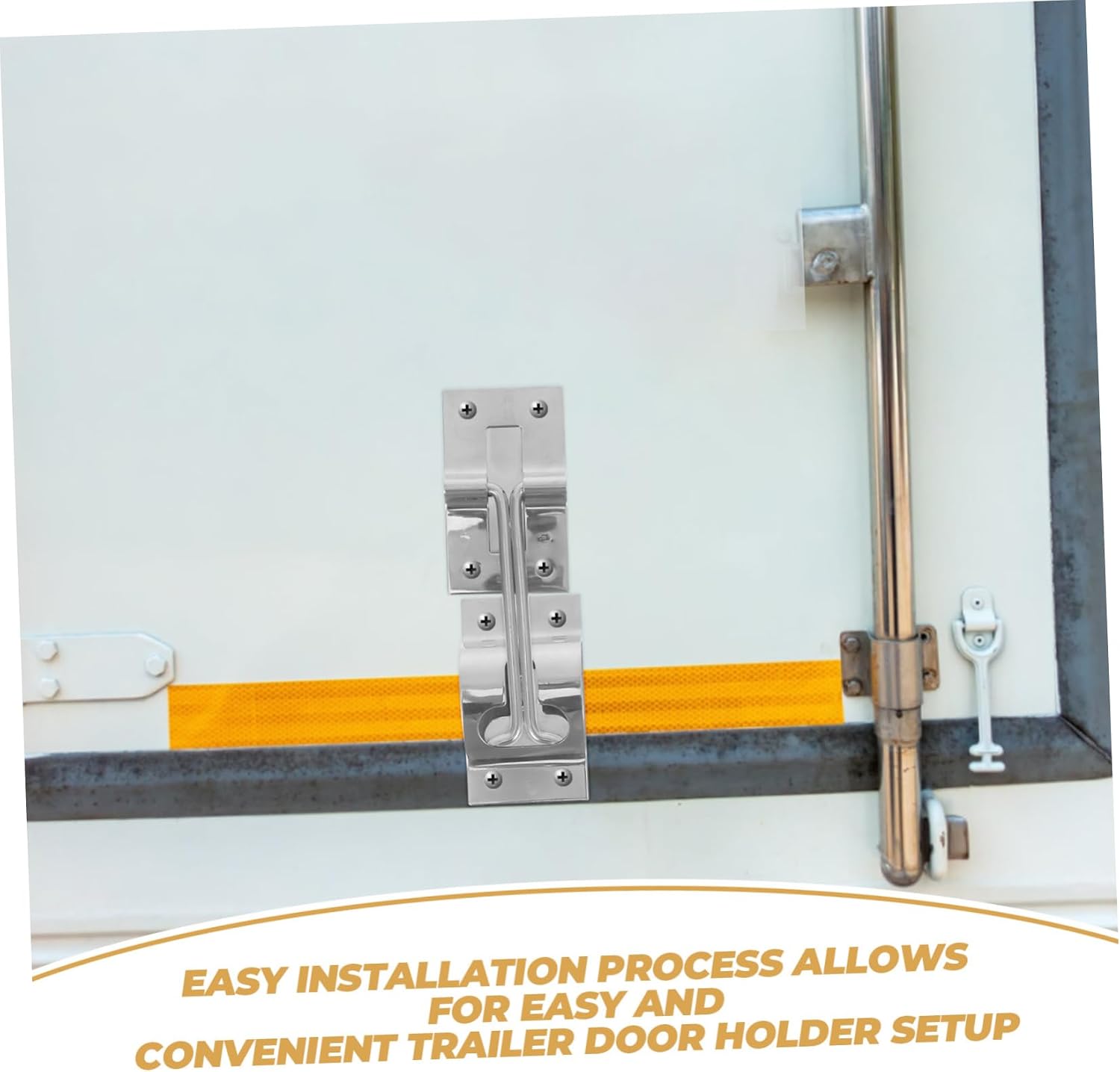 STOBAZA 1 Set Trailer Door Holder for Cargo Trailer 4 Inch Stainless Steel Latch Easy Installation and Safety Features
