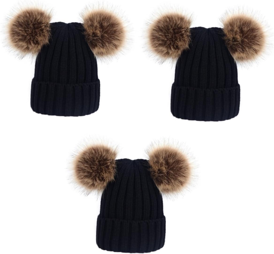 3pcs Hats Has Kids Warm Hat Knitted Hat for Kids Fox