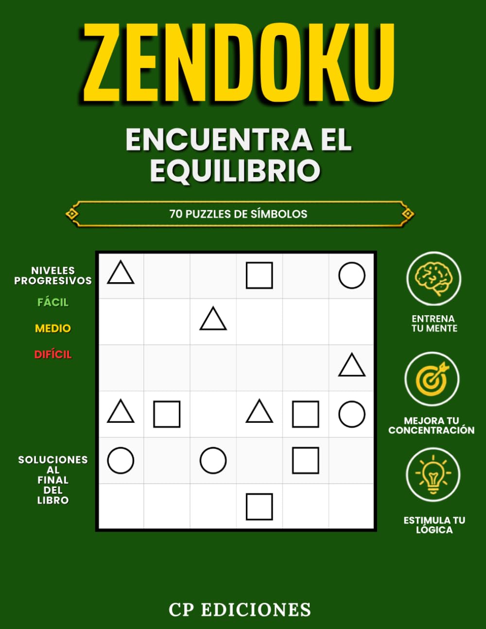 ZENDOKU: Encuentra el Equilibrio — 70 Puzzles de Símbolos — 3 Niveles de Dificultad