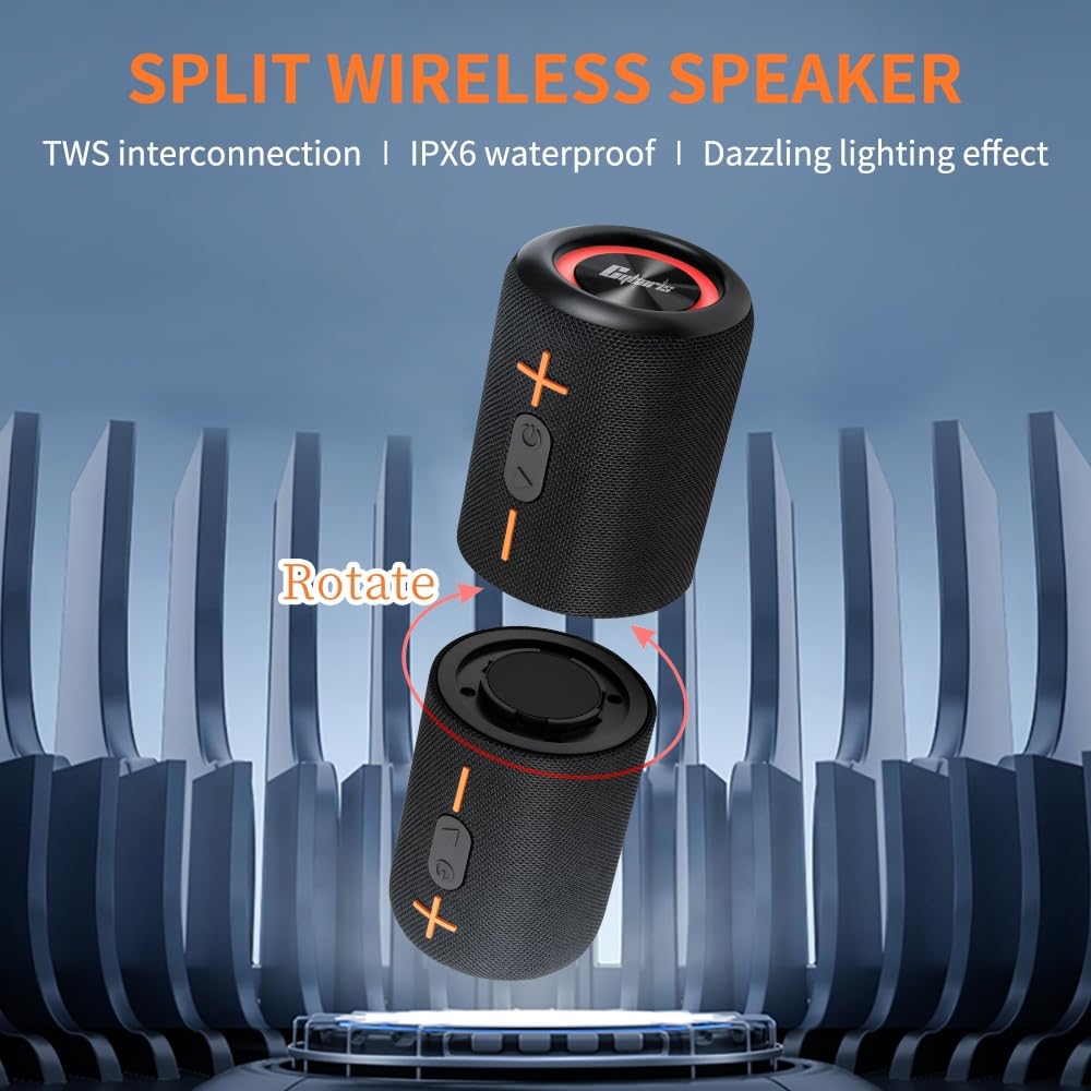 Kingsley & Harper Altoparlante Bluetooth Portatile - Impermeabile IPX7, Batteria 1200mAh (8 Ore Di Autonomia), Microfono Per Chiamate, Slot TF, Suono Potente - Per Doccia, Spiaggia, Viaggi