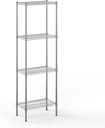 Miniatura 3 de Kit de estantería de alambre cromado de 4 niveles de 14 pulgadas de profundidad x 24 pulgadas de ancho x 74 pulgadas de alto  Unidad de estante de