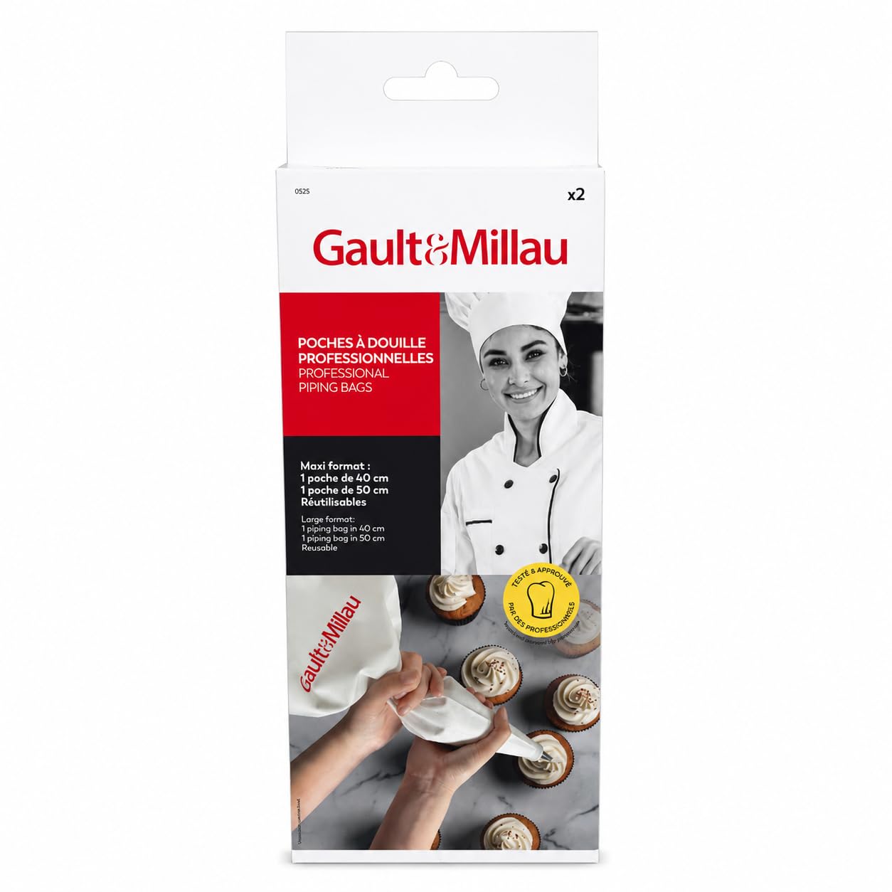 GAULT&MILLAU - Pro x2 kieszenie - Tworzenie dekorów cukierniczych - Wytrzymałe i wielokrotnego użytku - Zestaw 2 szt