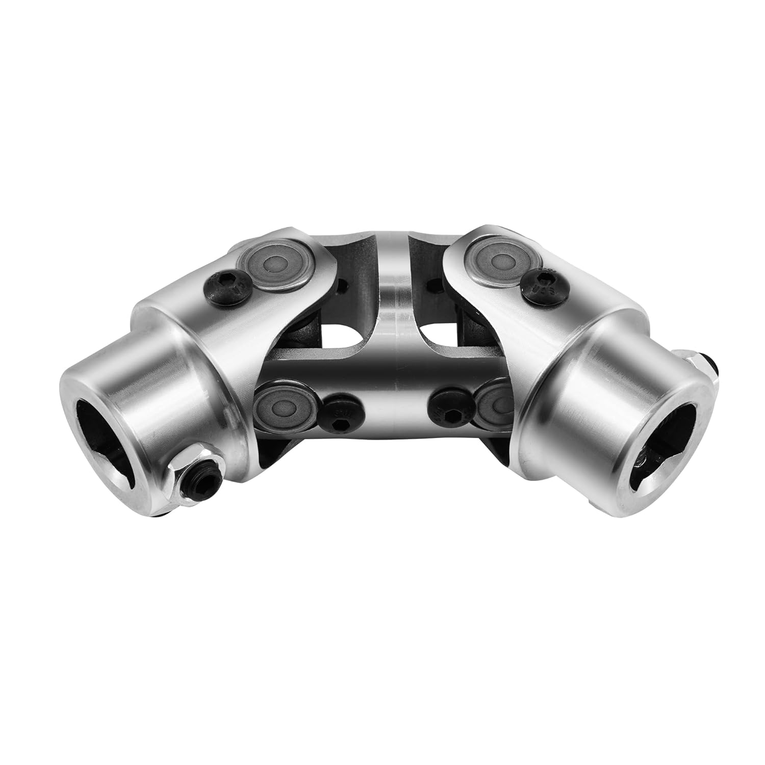 3/4" DD x 3/4" DD Double Steering Universal U Joint Shaft Coupler 70° Max Angle 5-1/8" Total Length (Double Steering 5.125 Overall Length) (Chrome)