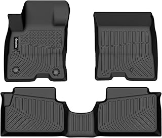 Findway F100 3D Car Floor Mat/Liner (TPE Rubber) for 2022-2023 Ford Maverick Hybrid, All Weather, Digitally Measured, Waterproof, 3-Year Manufacturer's Warranty. for 1st & 2nd Row - Black