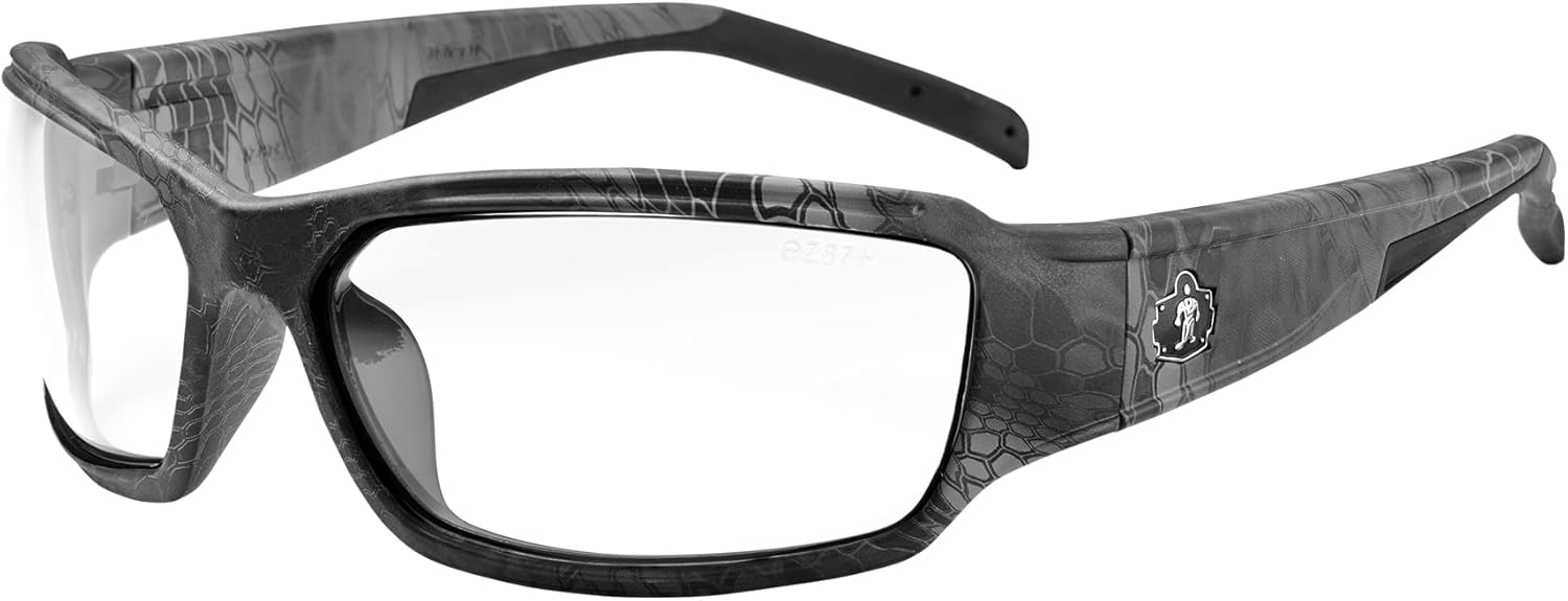 Ergodyne Skullerz Thor Safety Glasses - Kryptek Typhon Black Camo Frame, Clear Lens