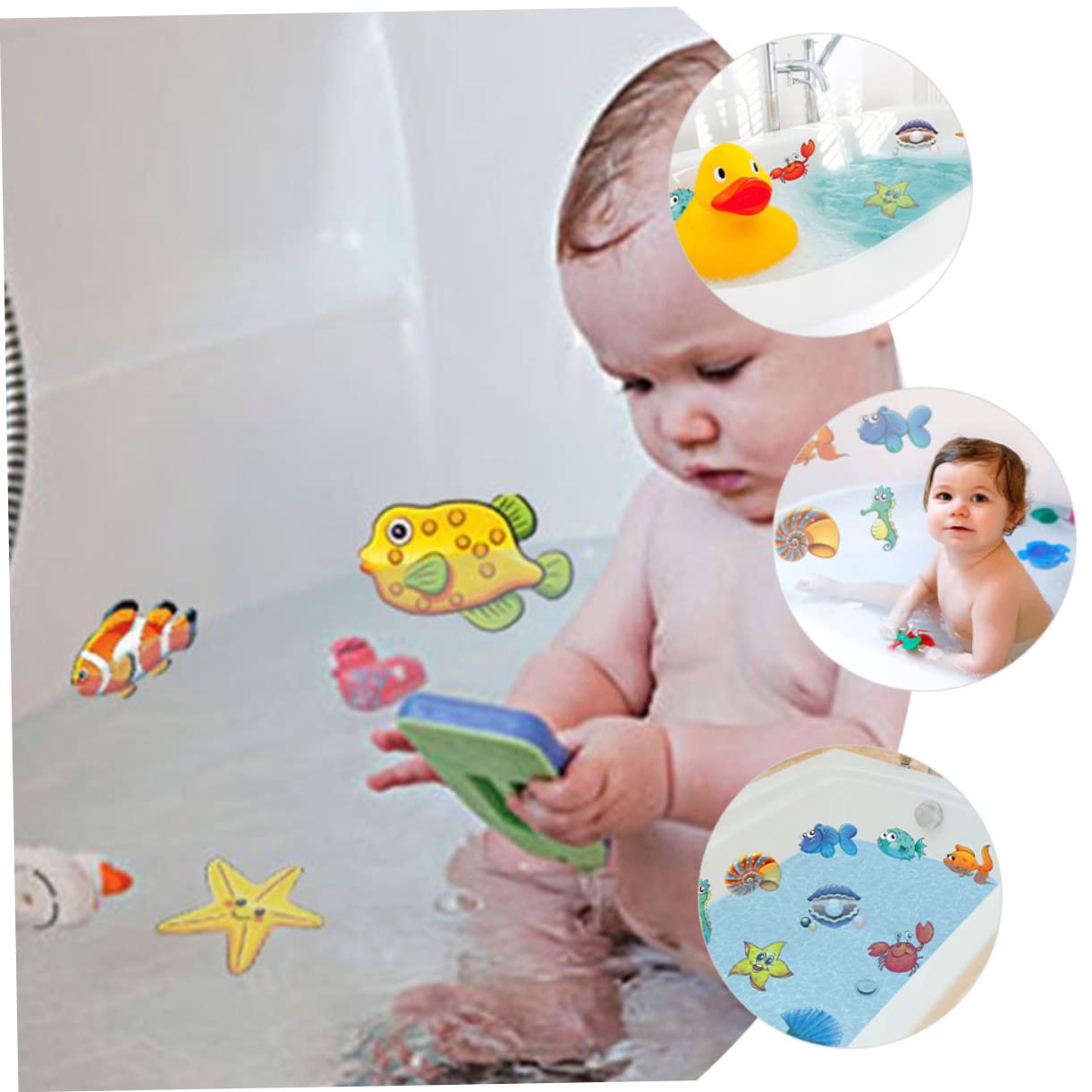 Alipis 2 Juegos Baño Pegatinas Antideslizantes Etiqueta De La Pared De Animales Marinos Hilos De Bañera Olfateando Animales Marinos Fideos Niño De Polivinilo Dibujos Animados
