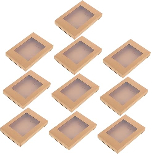 ABOOFAN Caja de regalo de papel kraft, 20 unidades, suministros de fiesta, regalo de Navidad, bolsa de dulces para Navidad, soporte para panadería,