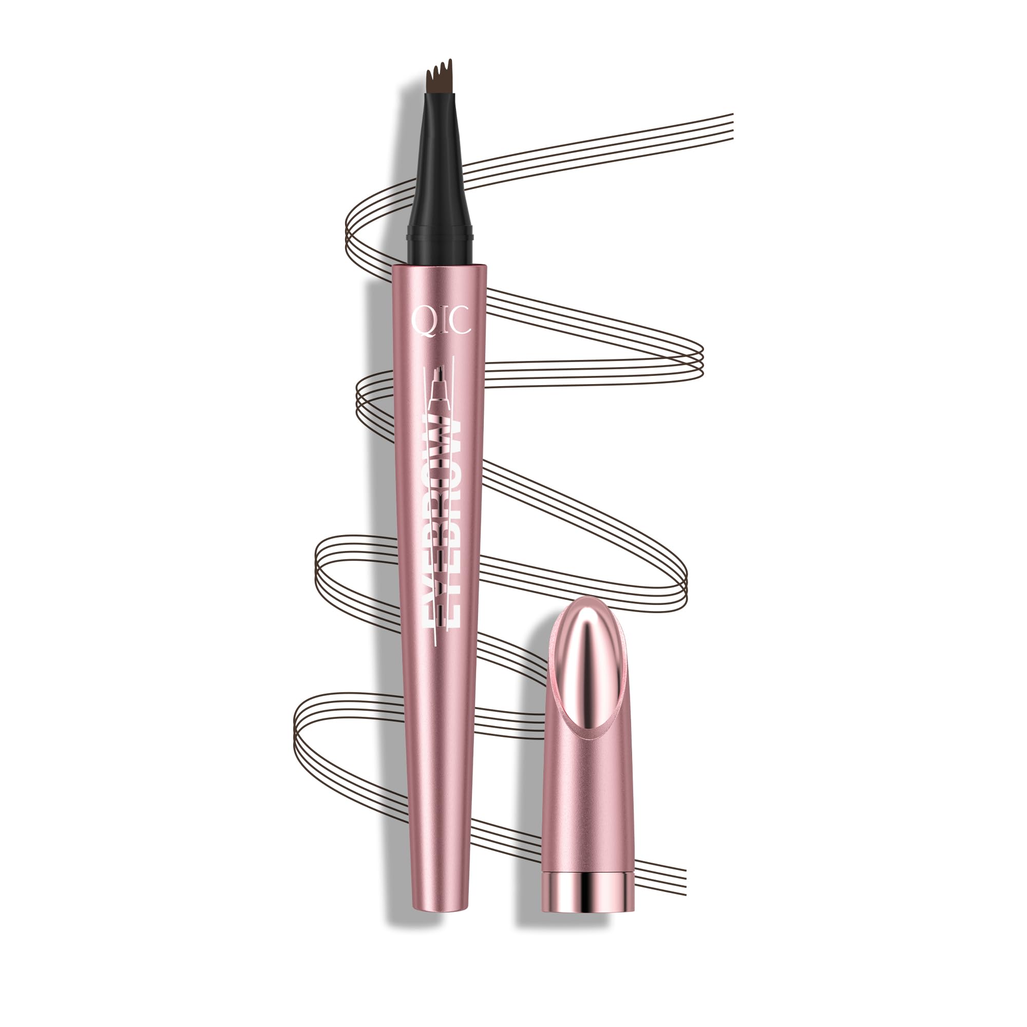 QIC Augenbrauenstift, Microblading Eyebrow Pencil, Wasserfest & Langanhaltend, Präzises Nachzeichnen für Natürliche & Volle Augenbrauen, Cruelty-Free (06 Black Brown)