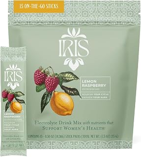 Iris Hormone Health Electrolyte Drink Mix | PCOS Support + Ovarian Function | 40:1 Myo & D‑Chiro Inositol, Magnesium, Prebiotic Fiber | Raspberry Lemon, 15 Hydration Powder Packets