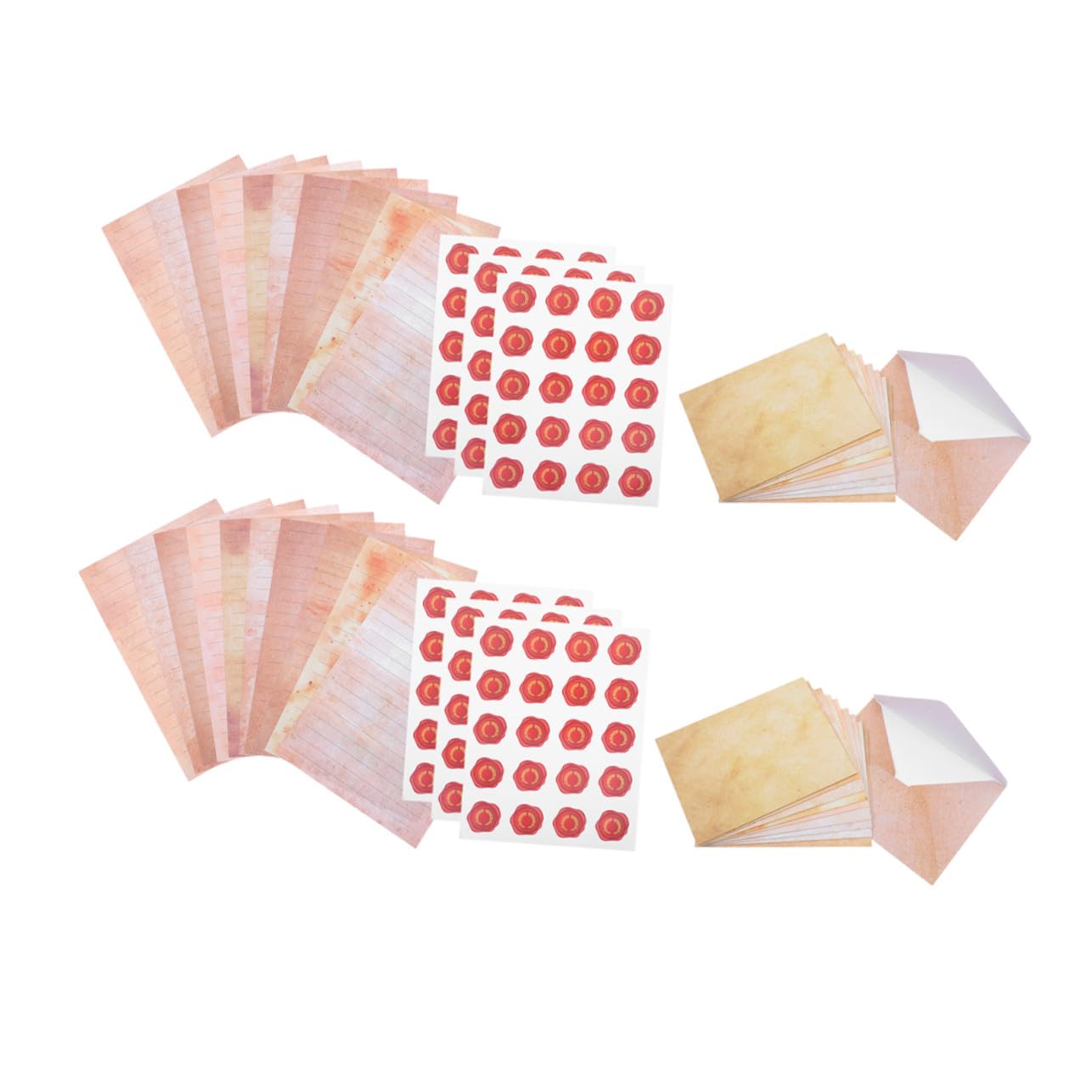 Juego de Papel de Carta Vintage 100 Sets de Papel para Escribir con Sobres