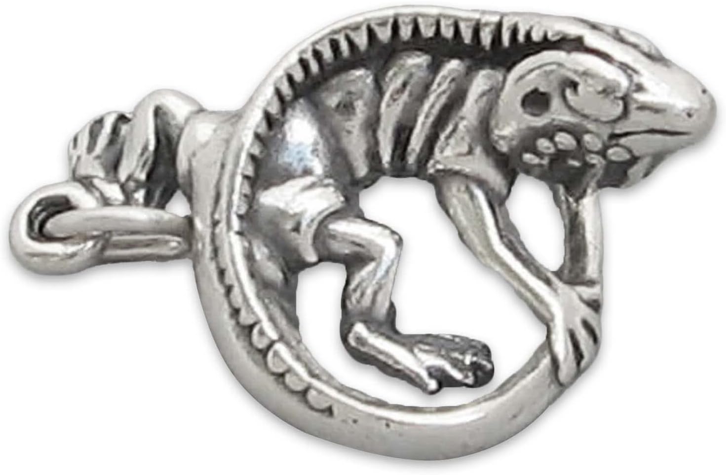 Iguana Bearded Dragon Lizard 3D 925 Solid Sterling Silver Charm Pendant Bracelet Jewelry Making Supply