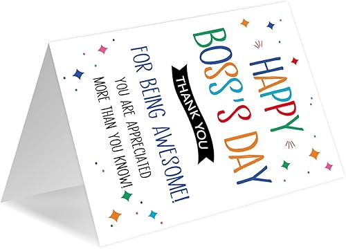 Miniatura 6 de HEJOYN Tarjeta del día del jefe, regalos del día del jefe para mujeres y hombres, tarjeta de regalo feliz del día del jefe para jefe de empleados,