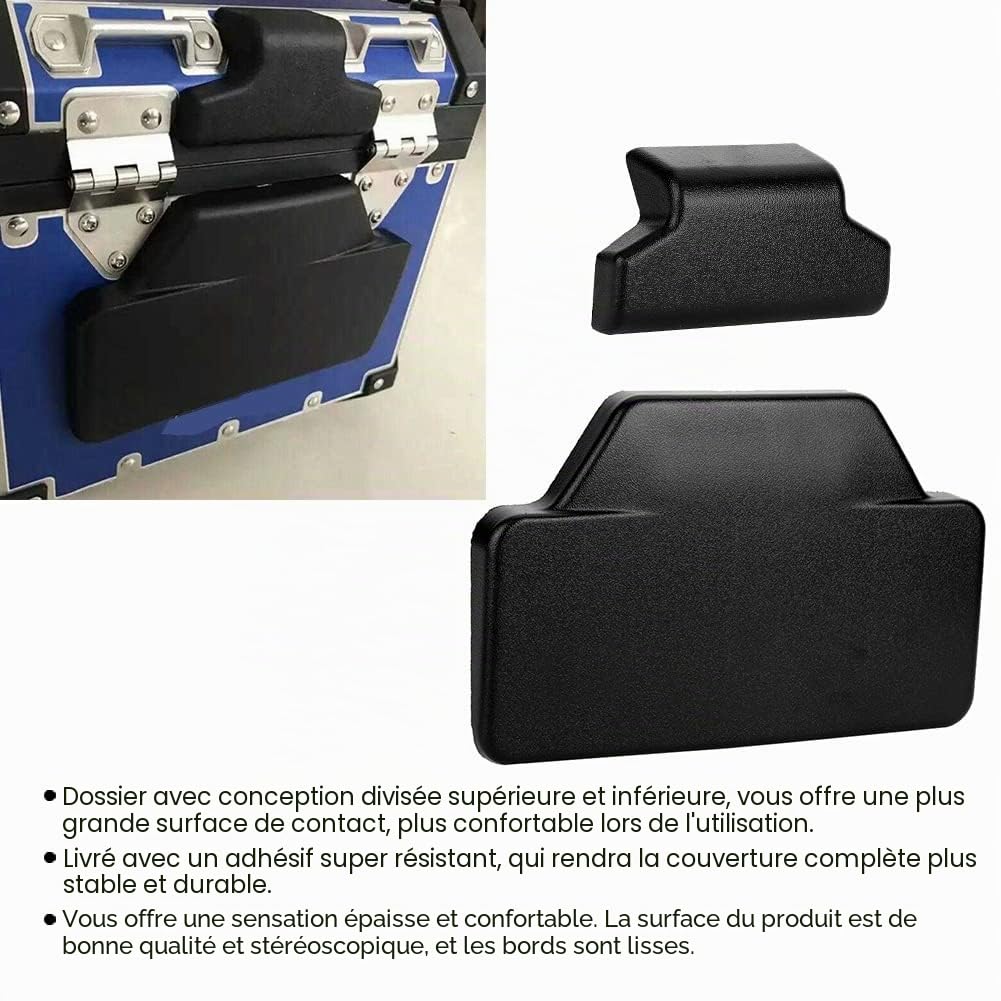 Dossier Top Case Moto, Topcas De Coussin De Dossier De Moto, Accessoire De Dossier De Passager De Coffre De Sacoche De Coussin Arrière En Caoutchouc Adapté Pour F800GS (Noir)