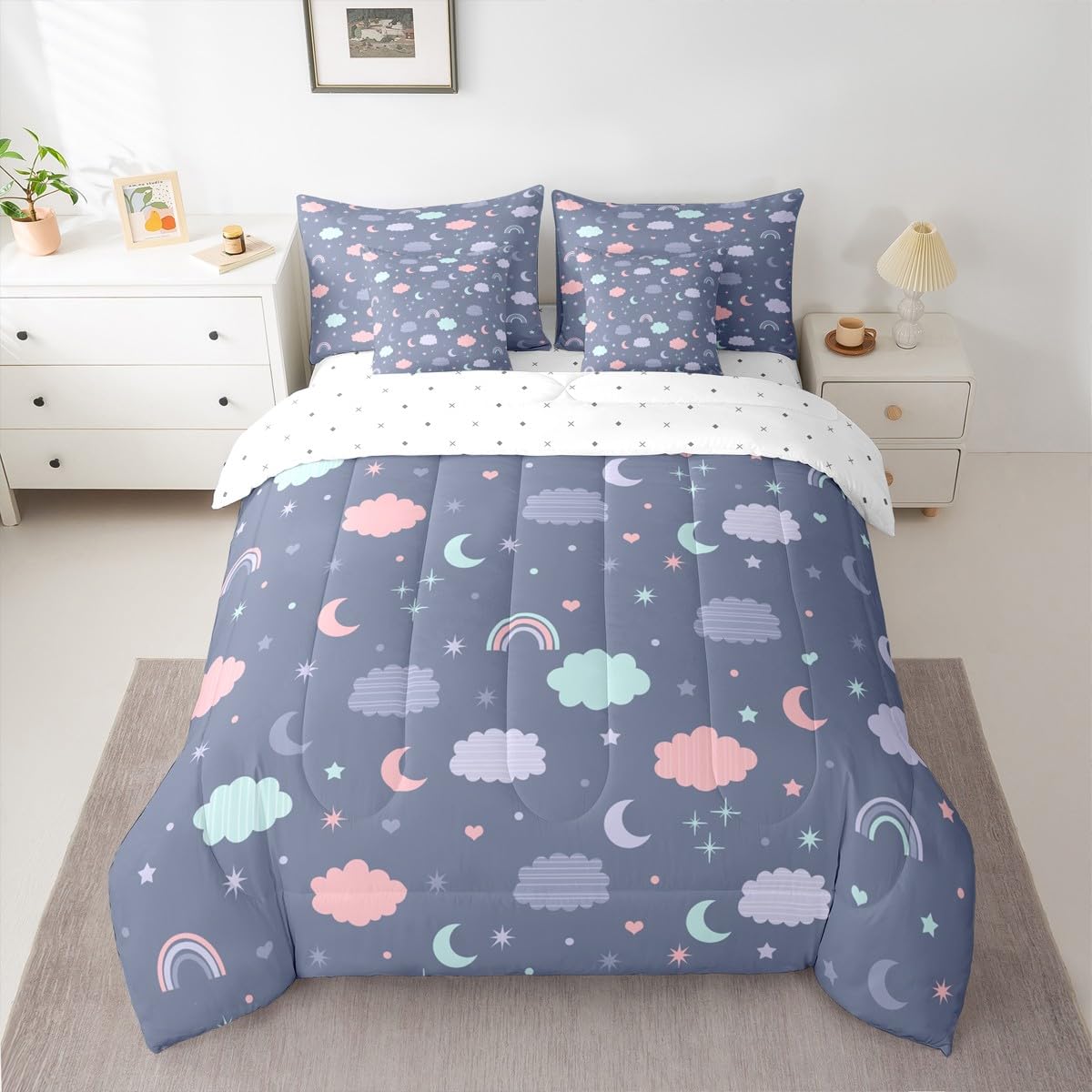 Feelyou Red & Black Geometric Bedding Set -28
